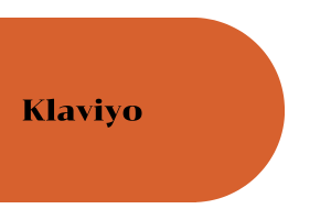 orange arch with black text saying klaviyo