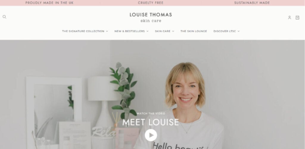 Screenshot of Meet Louise page