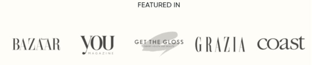 Publication logos in a row